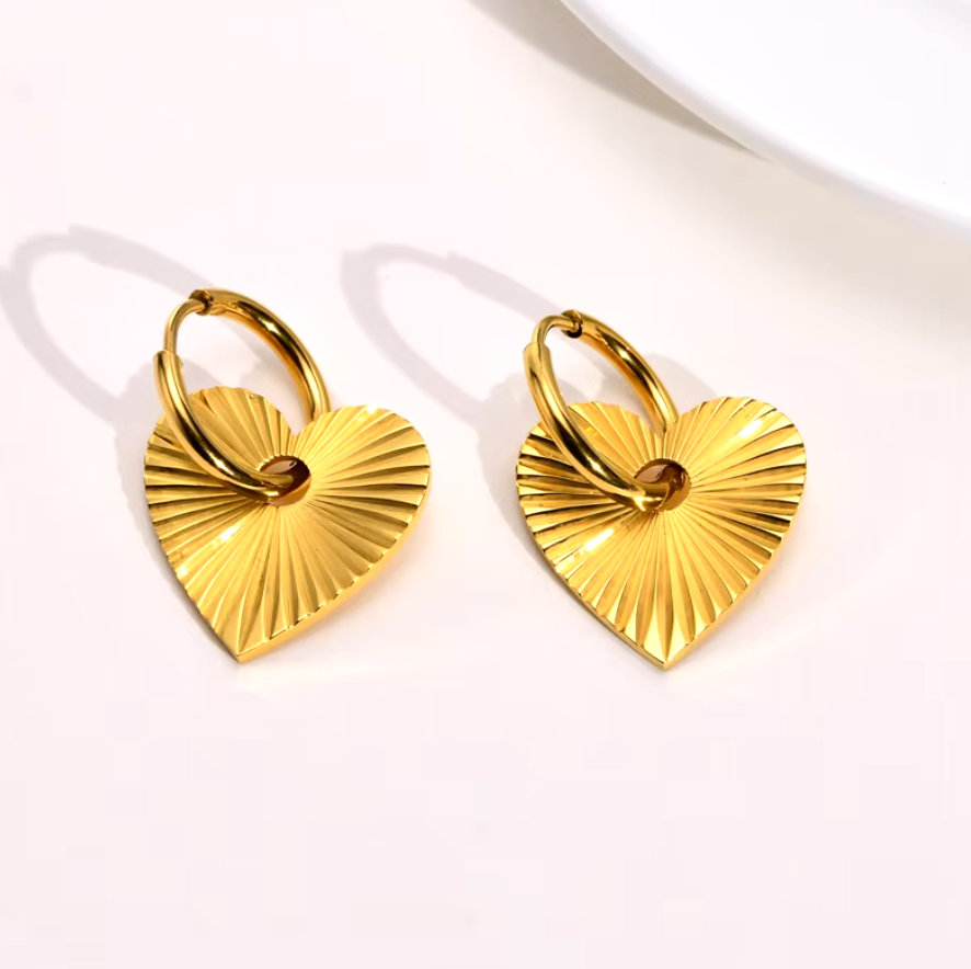 Ribbel Hartjes Oorbellen