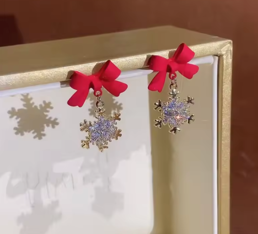 Sneeuwvlok Bowtie Oorbellen