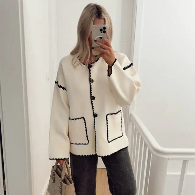 Isa | Vintage Stijl Knoop Cardigan