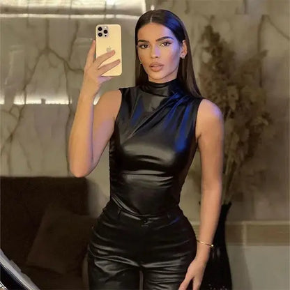Julia | Asymmetrische Leren Top