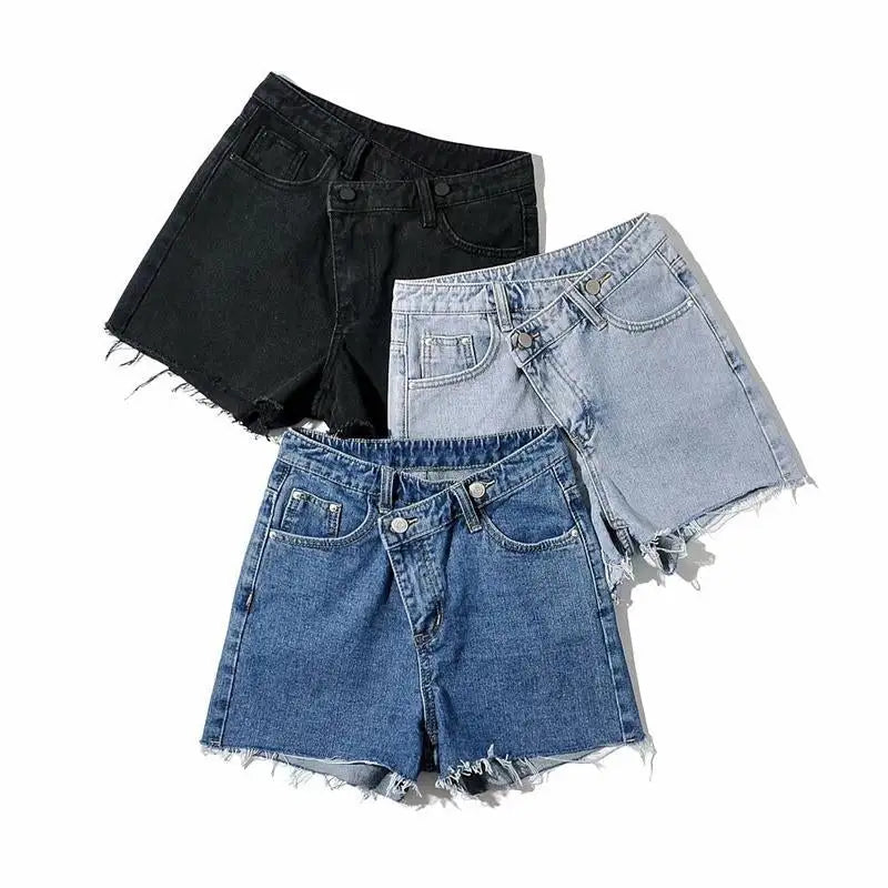 Puck | Vintage Korte Broek met Schuine Knoop