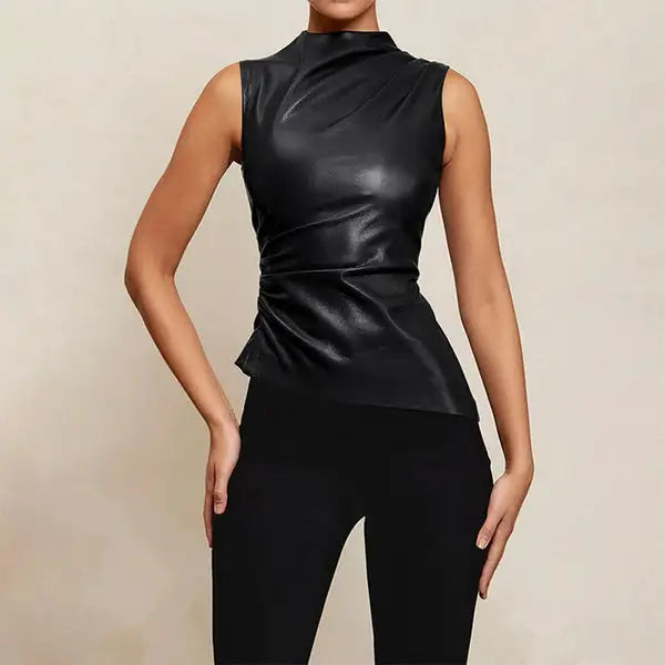 Julia | Asymmetrische Leren Top