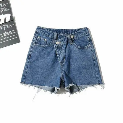Puck | Vintage Korte Broek met Schuine Knoop