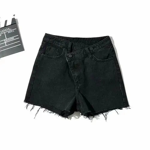 Puck | Vintage Korte Broek met Schuine Knoop