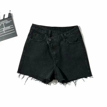 Puck | Vintage Korte Broek met Schuine Knoop
