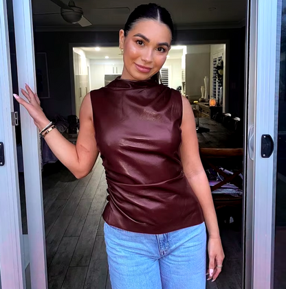 Julia | Asymmetrische Leren Top