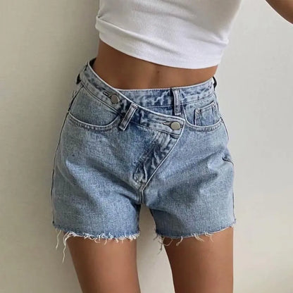 Puck | Vintage Korte Broek met Schuine Knoop
