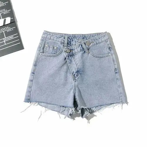 Puck | Vintage Korte Broek met Schuine Knoop