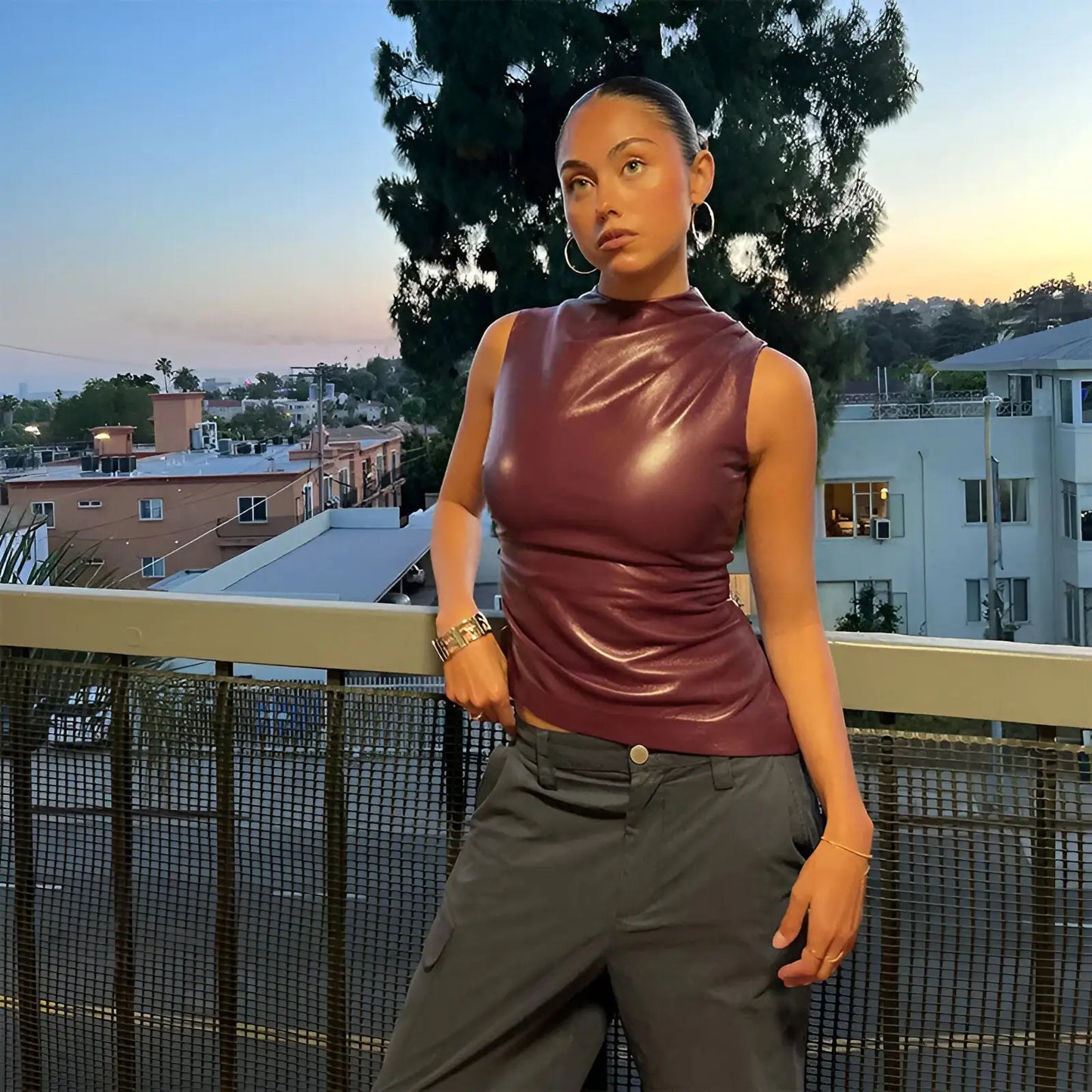 Julia | Asymmetrische Leren Top